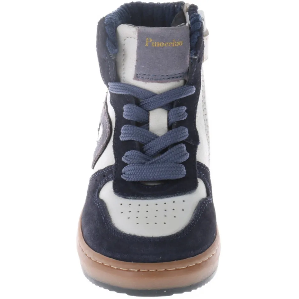 Pinocchio leren sneakers donkerblauw/wit, foto 5