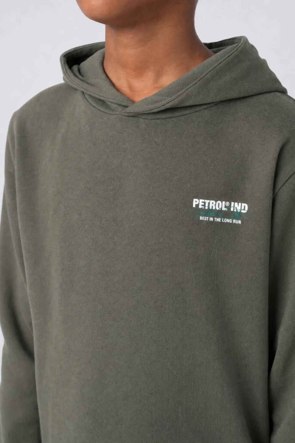Petrol Industries hoodie met backprint - grijsgroen, foto 5