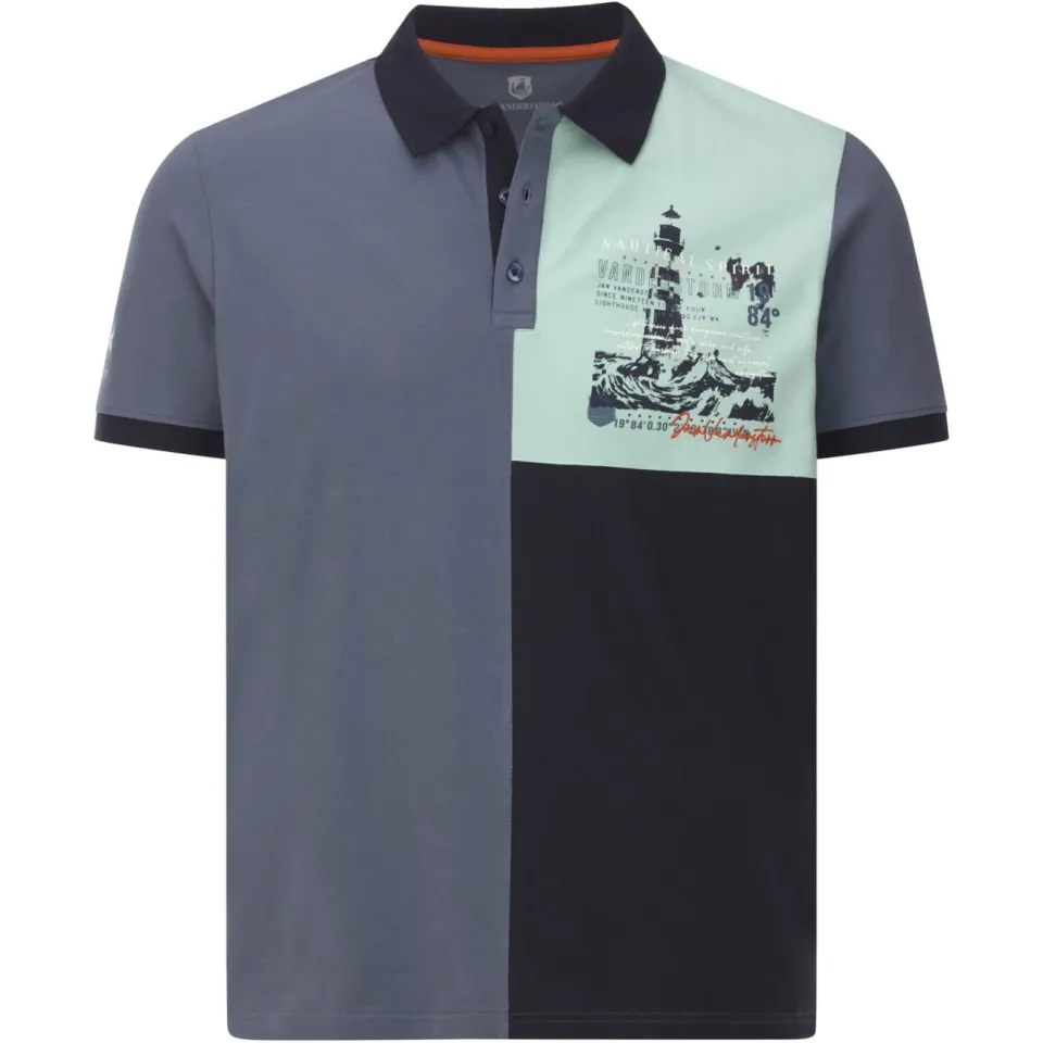 Jan Vanderstorm loose polo LARSDAL Plus blauw, foto 2