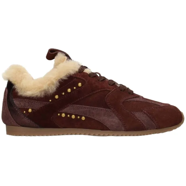 Haboob Tamara suède sneakers met studs - bordeaux