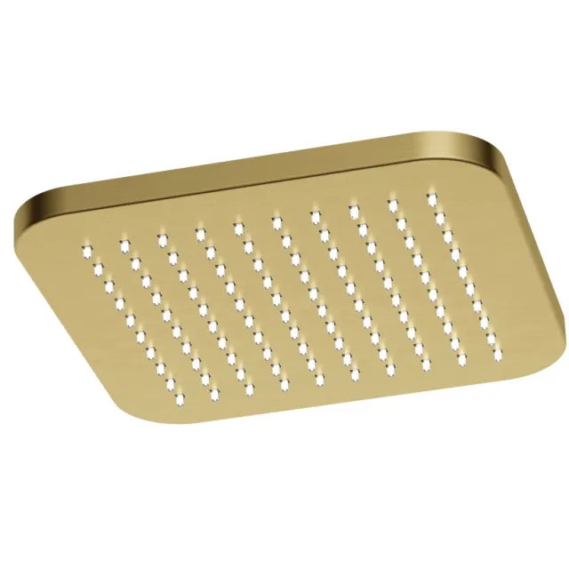 Hoofddouche Hotbath Gal Vierkant 22x22 cm Geborsteld Messing PVD