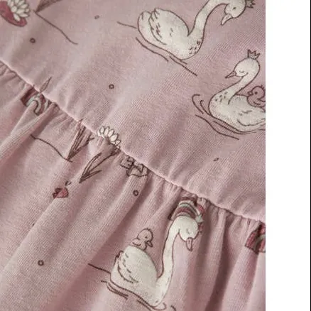 GUPPY MINI midi A-lijn jurk met plooien en print lichtroze, foto 3