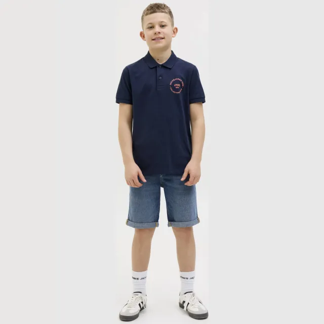 Jack & Jones Junior regular denim jeansshort blauw Blue denim