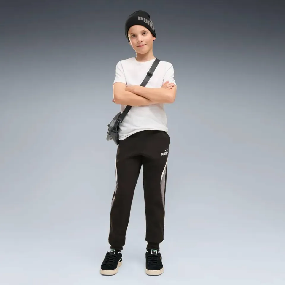Puma Essential Block joggingbroek zwart Zwart/grijs/wit