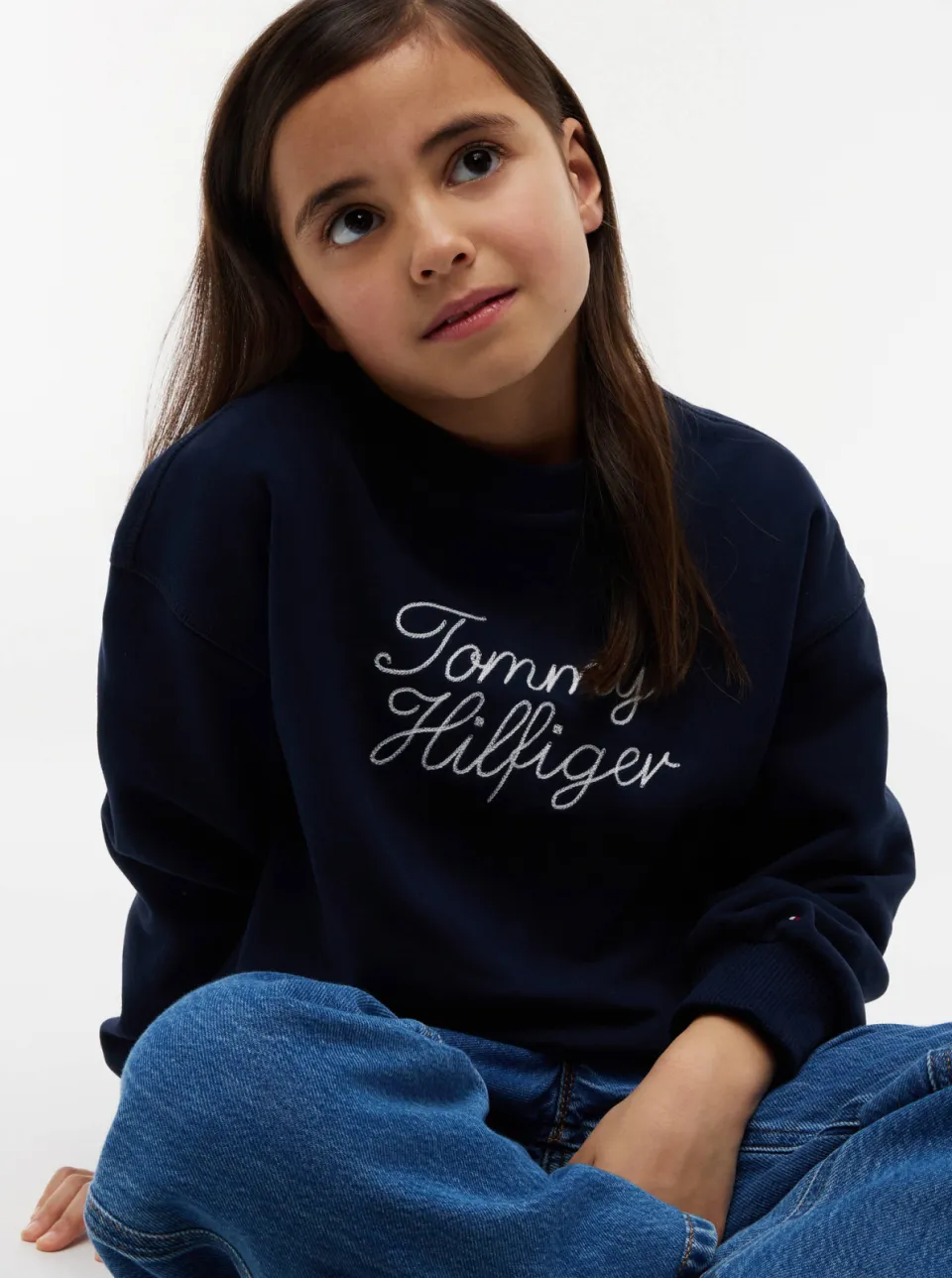 Tommy Hilfiger sweater met borduursels - donkerblauw, foto 4