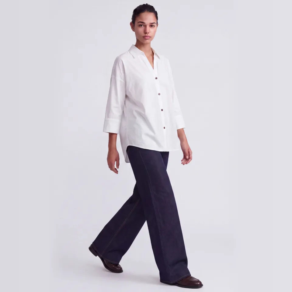 Only high waist wide leg jeans dark blue denim