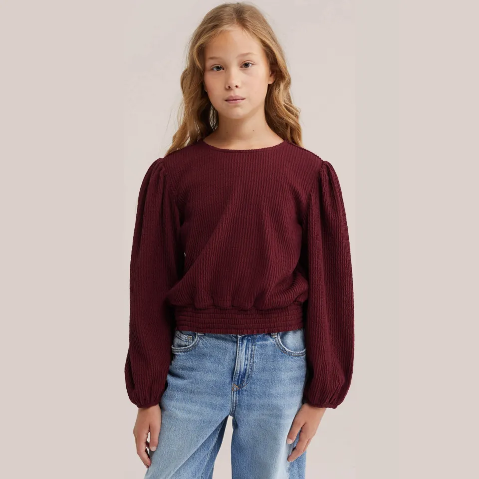 WE Fashion blousetop donkerrood, foto 4
