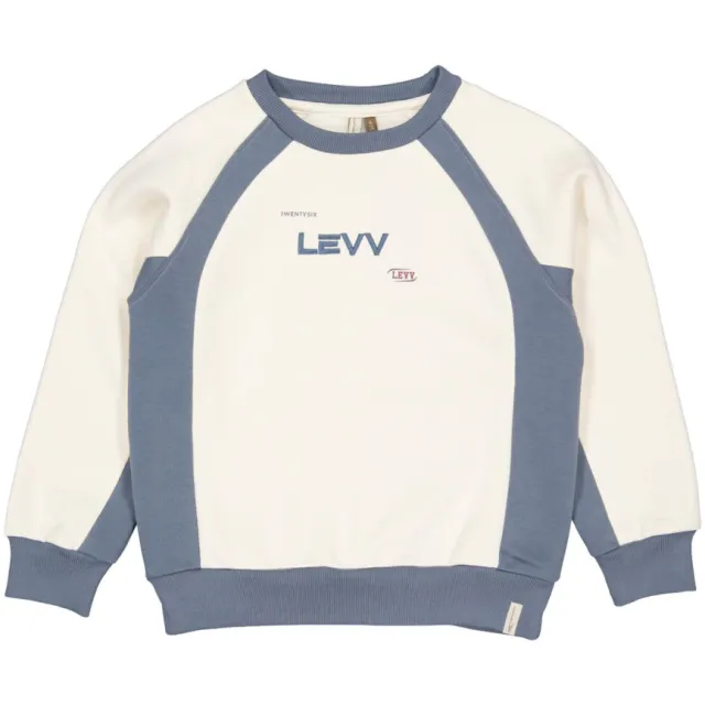 LEVV sweater met tekst - ecru