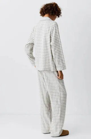 Mango geruite pyjama ecru antraciet, foto 4