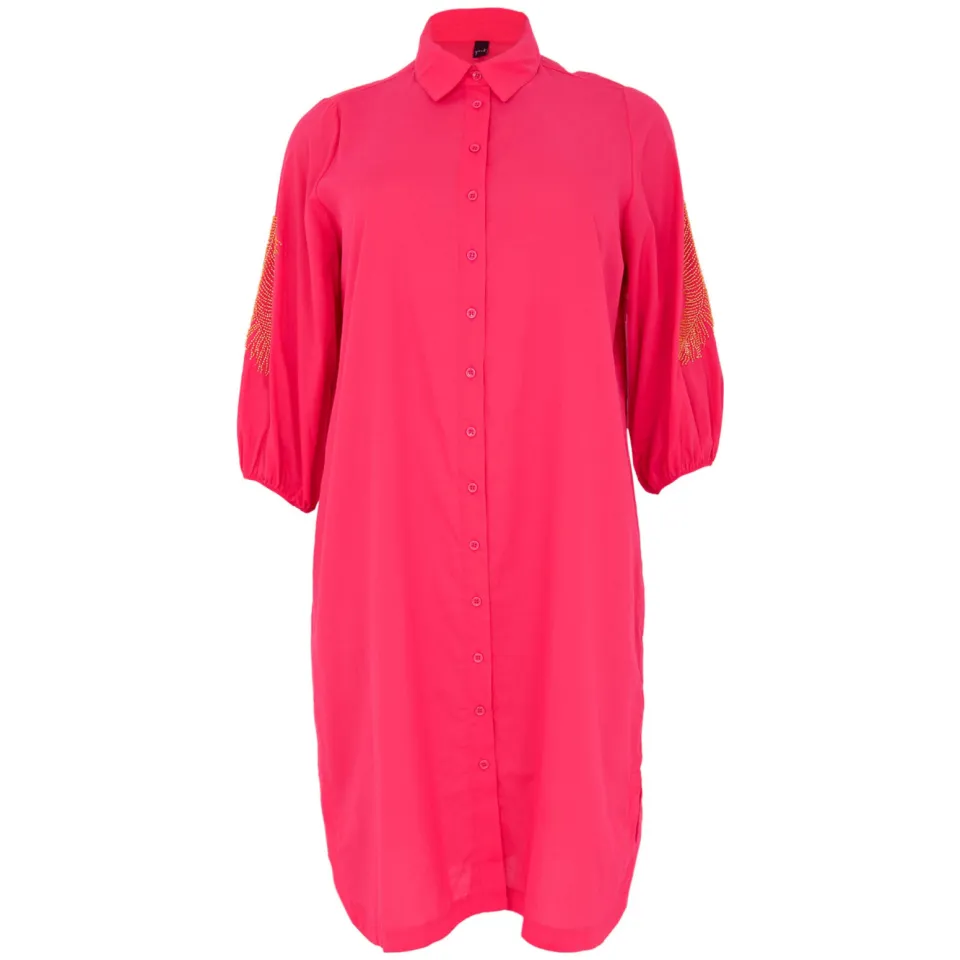 Yoek SOFT geborduurde blousejurk roze, foto 3