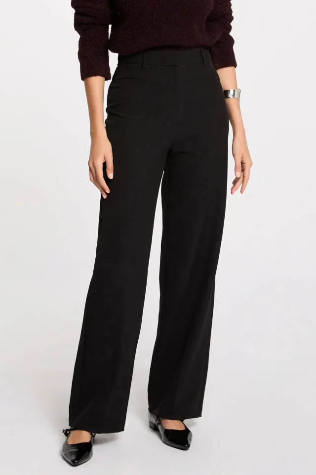 Morgan straight high waist pantalon zwart, foto 3