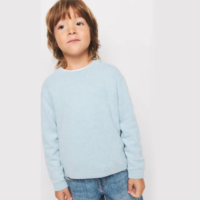 Mango Kids katoenen gebreide trui - lichtblauw