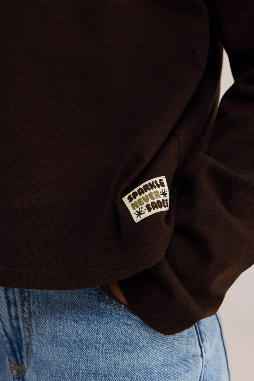 WE Fashion longsleeve donkerbruin, foto 4