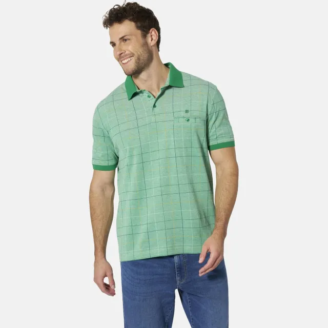 Babista geruite polo Plus Size - groen