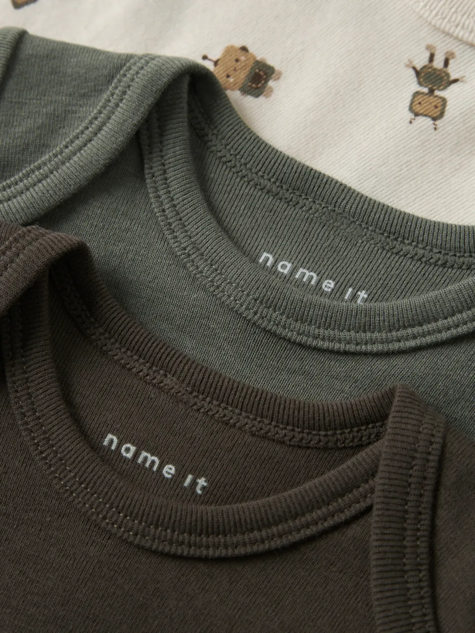 NAME IT BABY romper - beige/groen/bruin (set van 3), foto 7