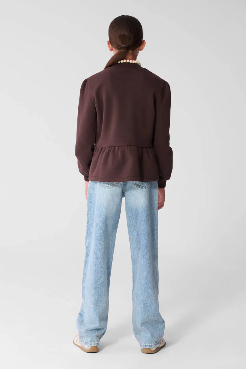 Shoeby sweater met peplum - donkerbruin, foto 5