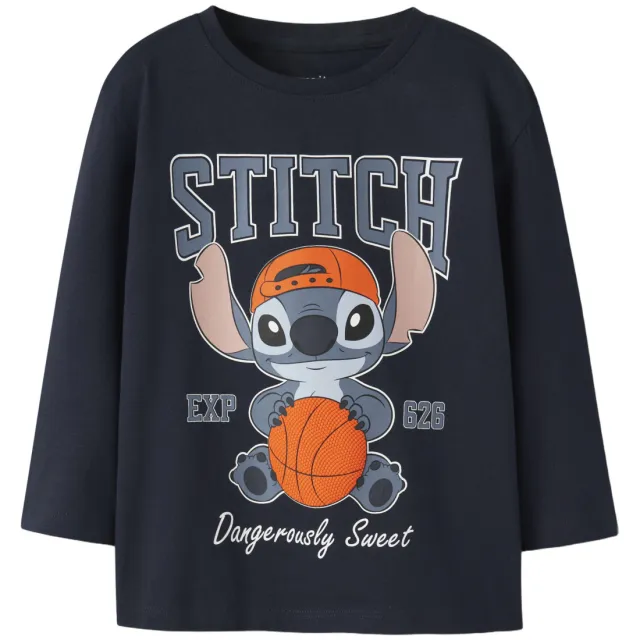 NAME IT MINI Lilo & Stitch longsleeve met print donkerblauw