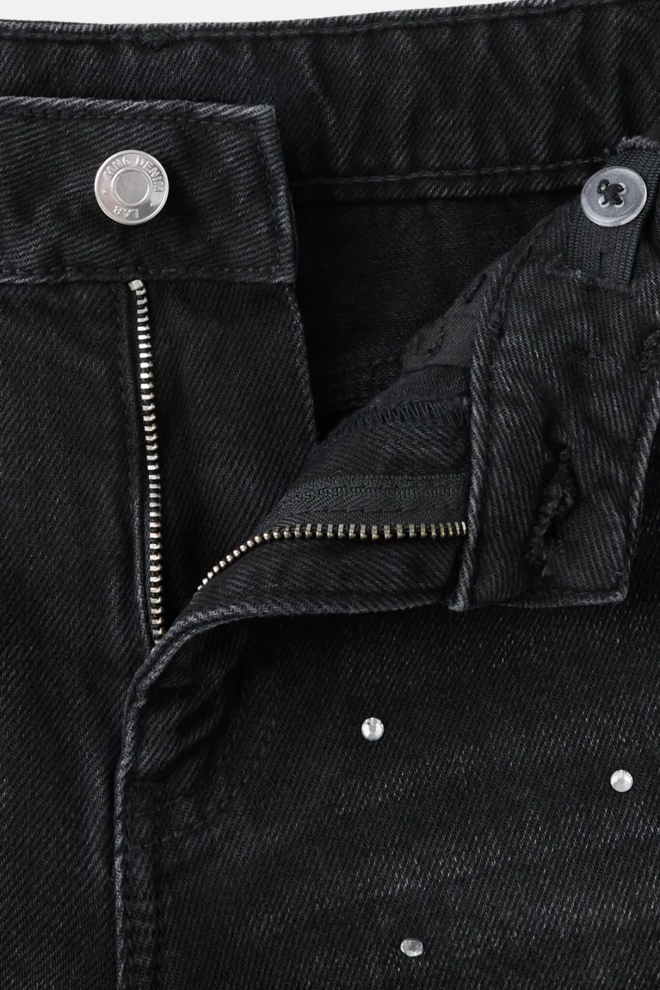 Mango Kids culotte jeans met strass steentjes - zwart, foto 5