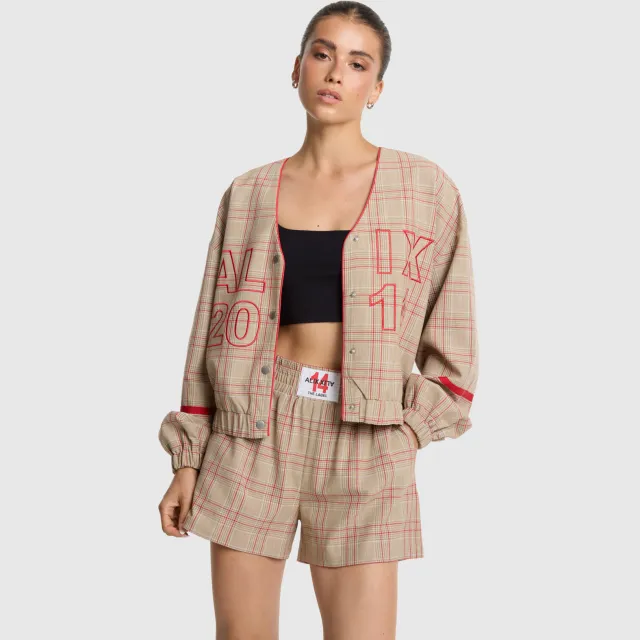 Alix The Label geruite casual short beige