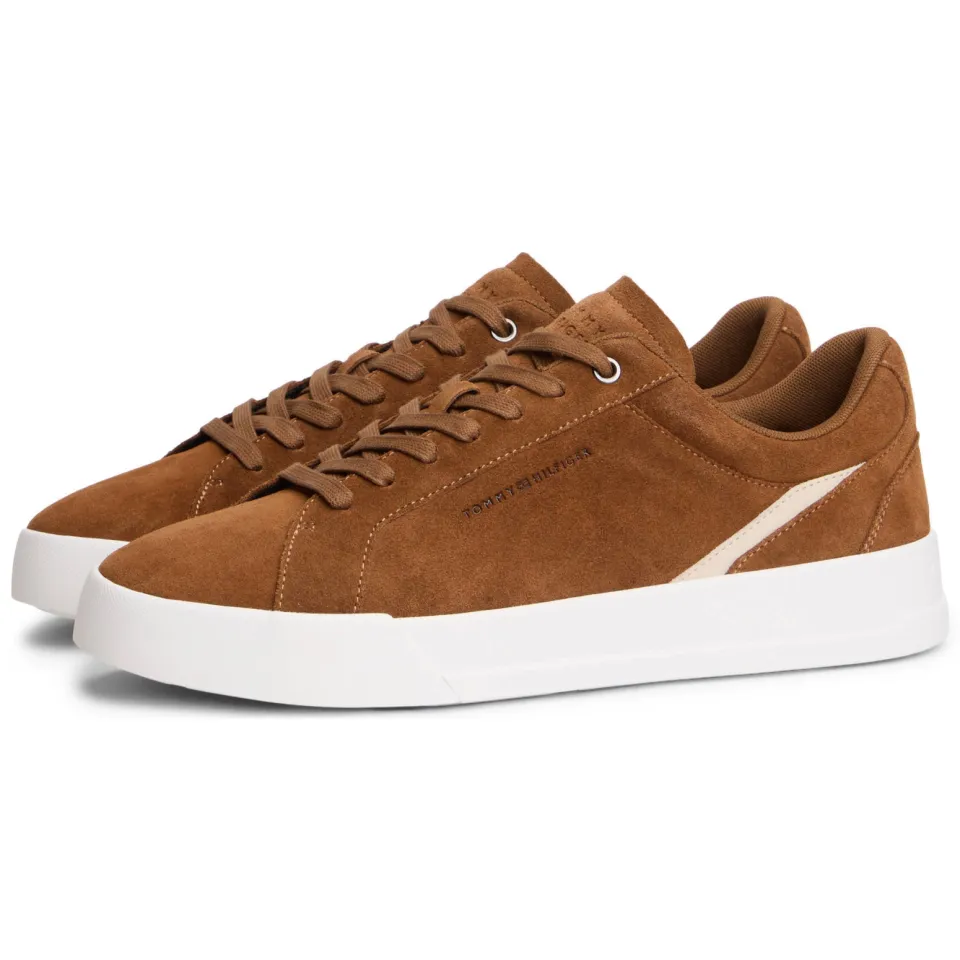 Tommy Hilfiger TH Court Premium sneaker bruin, foto 6