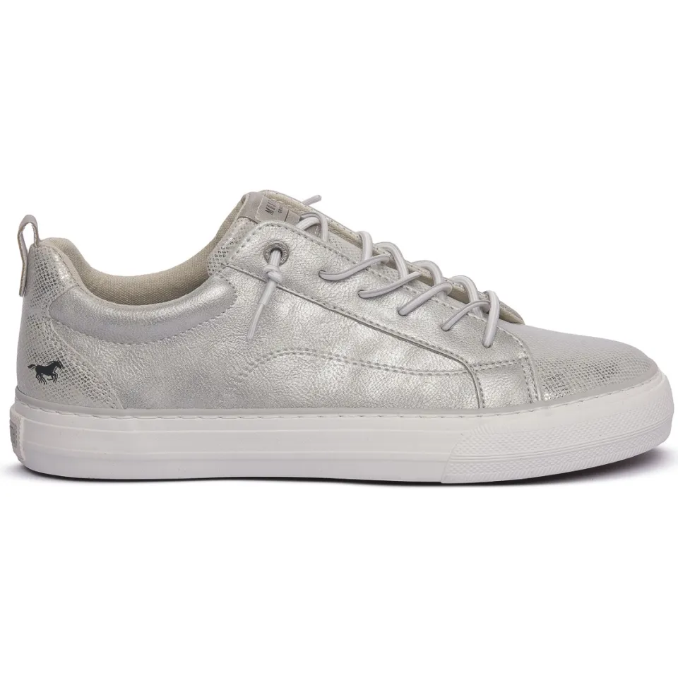 Mustang lage sneakers zilver Zilverkleur
