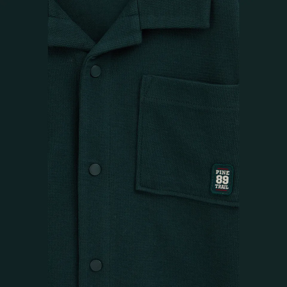 WE Fashion junior overhemd met corduroy details - donkergroen, foto 6