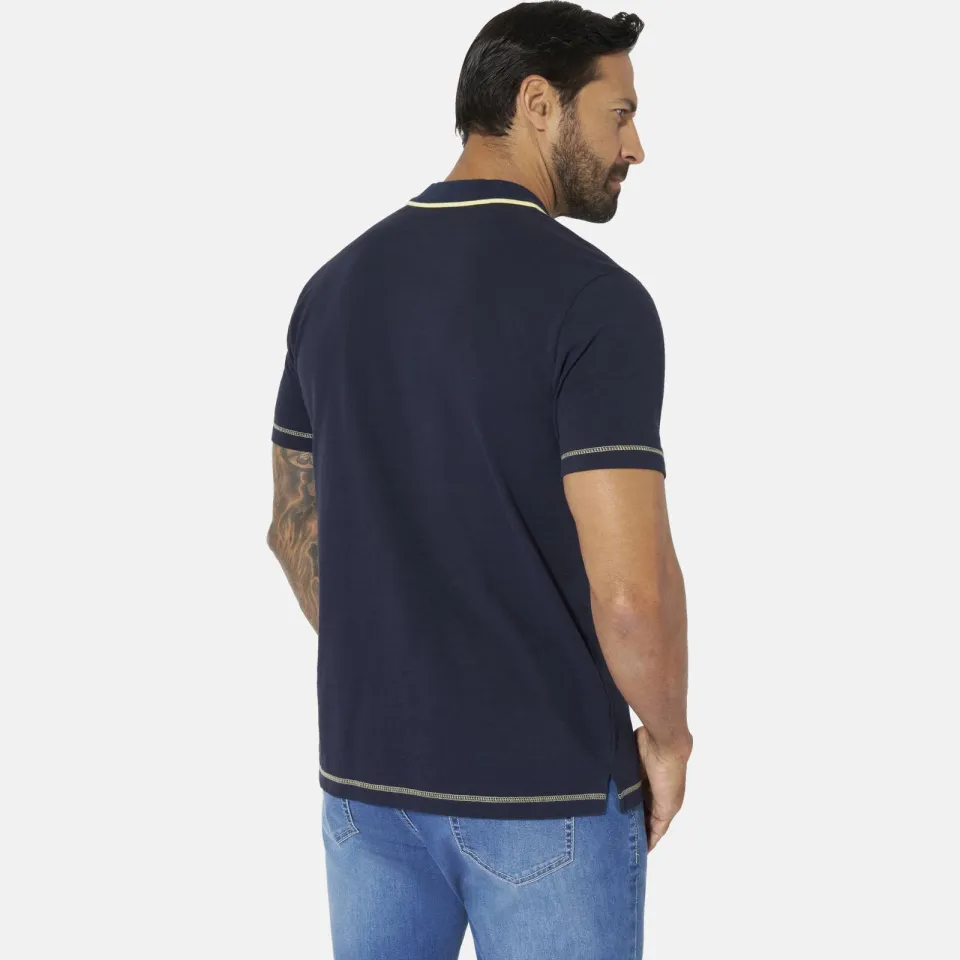 Jan Vanderstorm +FIT Collectie regular polo Plus Size JONATAR donkerblauw, foto 3
