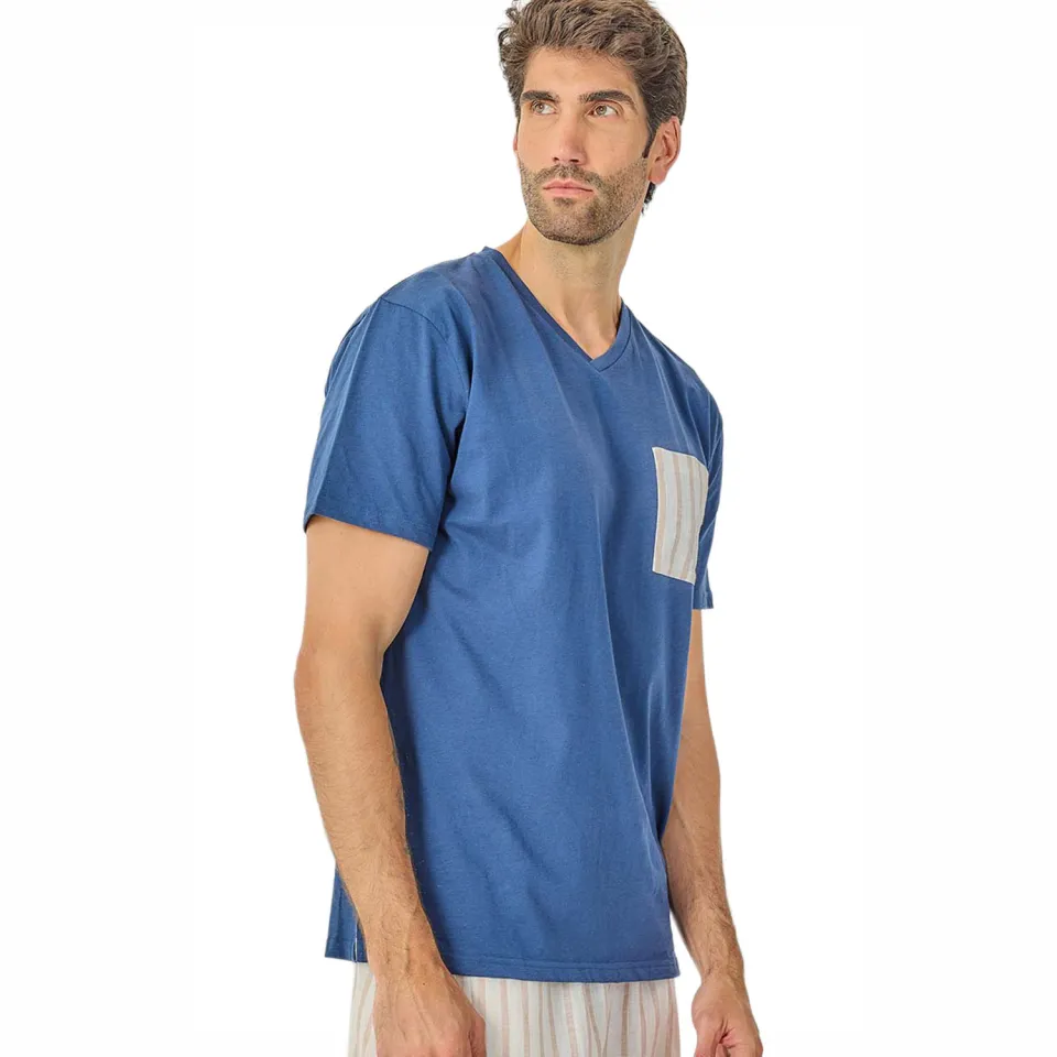 J&J Brothers JJB22 pyjamaset korte mouwen blauw, foto 2