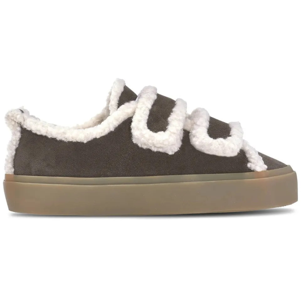 Inuikii Dames Instappers Shearling Low Velcro - Bruin, foto 2