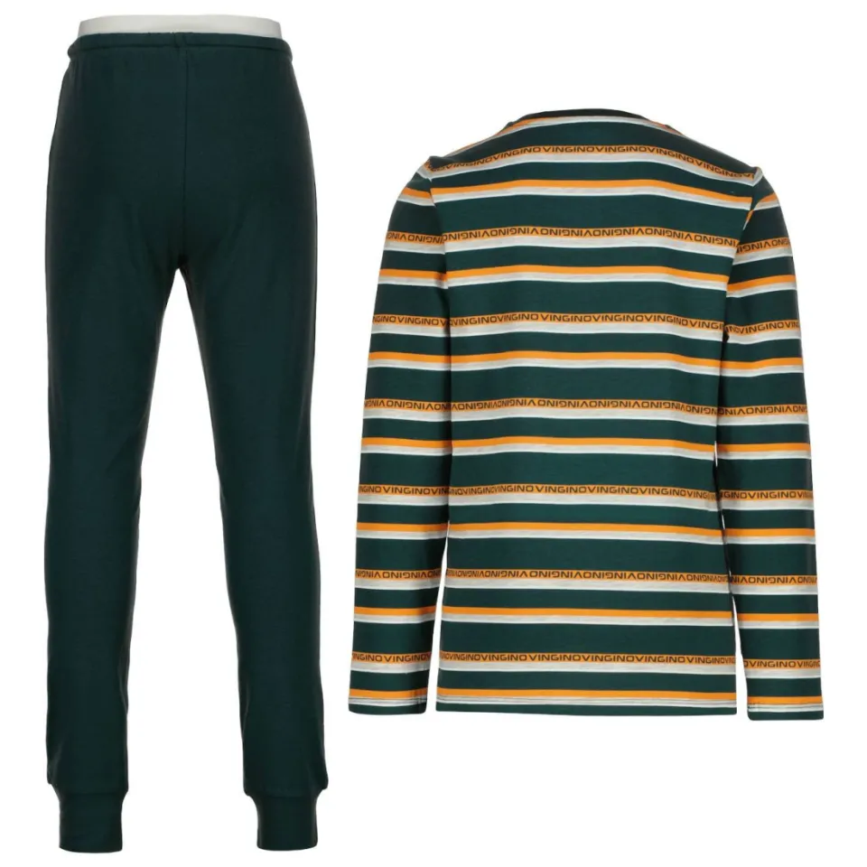 Vingino gestreepte pyjama scarab green, foto 3