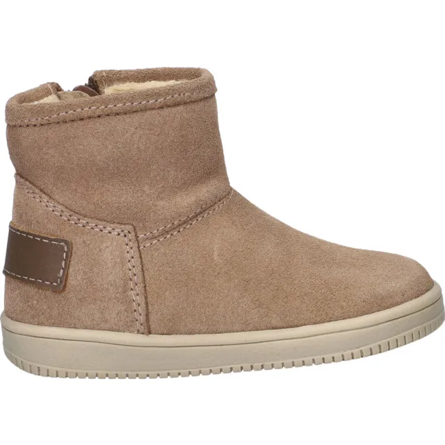 Nelson Kids gevoerde suède enkelboots beige