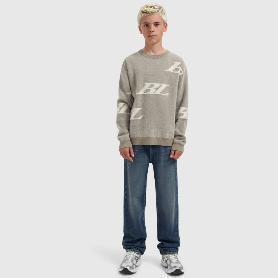 Ballin trui met print - taupe