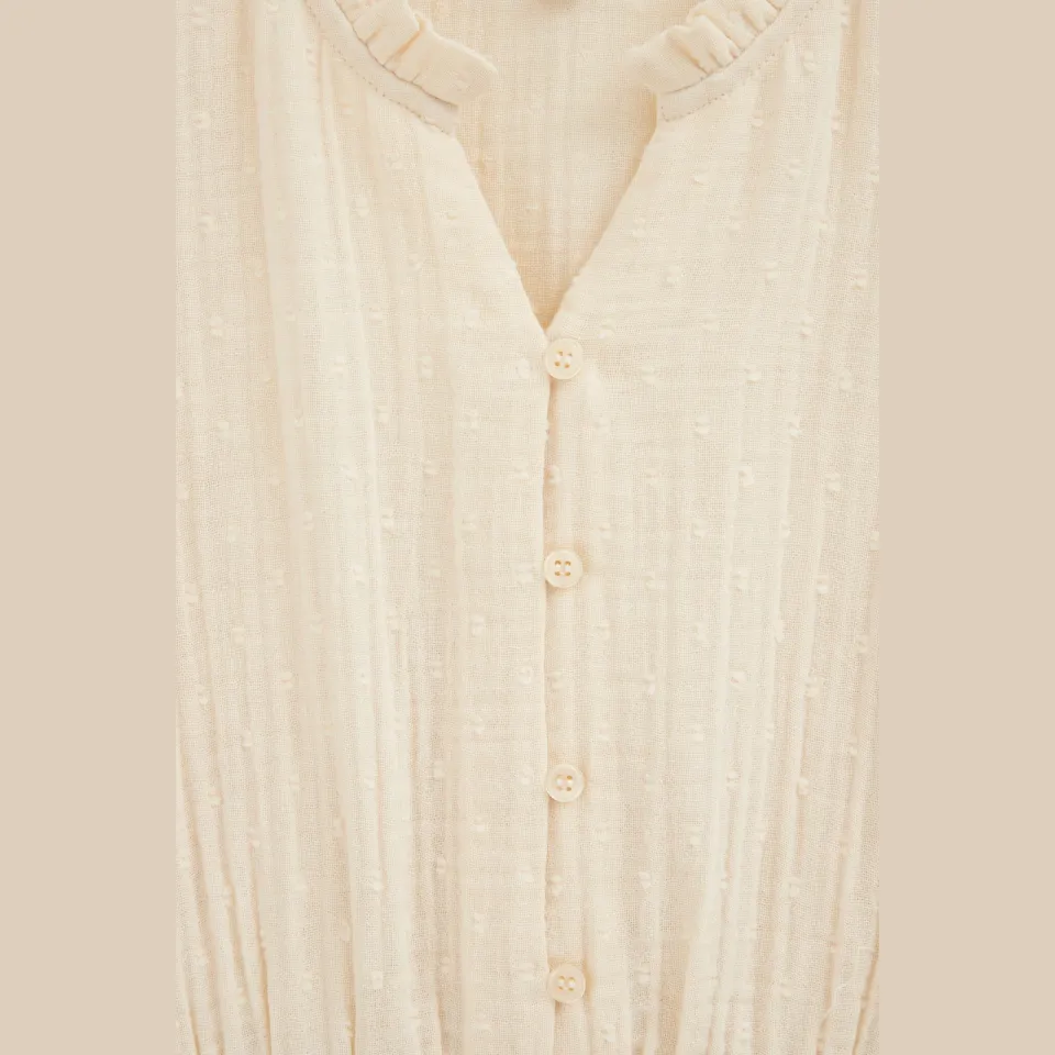 WE Fashion midi jurk met plooien beige, foto 7