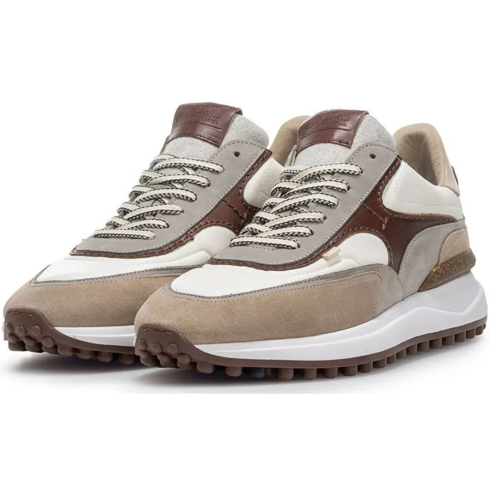 Floris Van Bommel Noppi 37.10 leren sneakers wit/bruin, foto 2