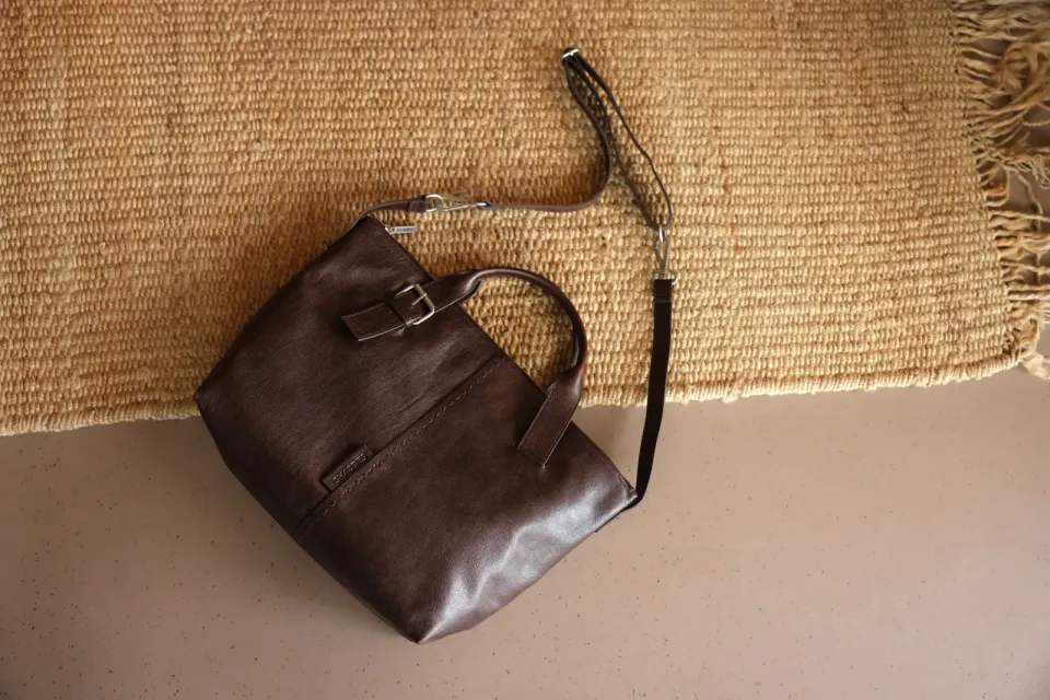 Shabbies Amsterdam Essie Stitched laptoptas bruin, foto 4