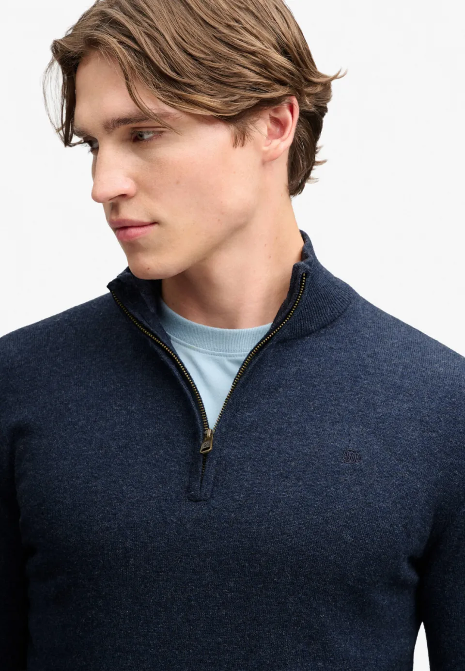 Superdry wollen regular fit gebreide trui - donkerblauw, foto 5