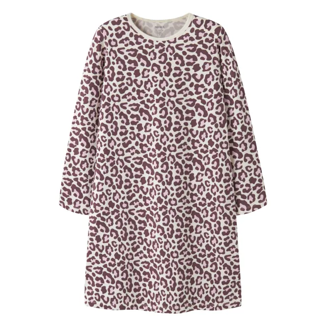 NAME IT KIDS nachthemd panterprint donkerrood Donkerrood/ecru/roze