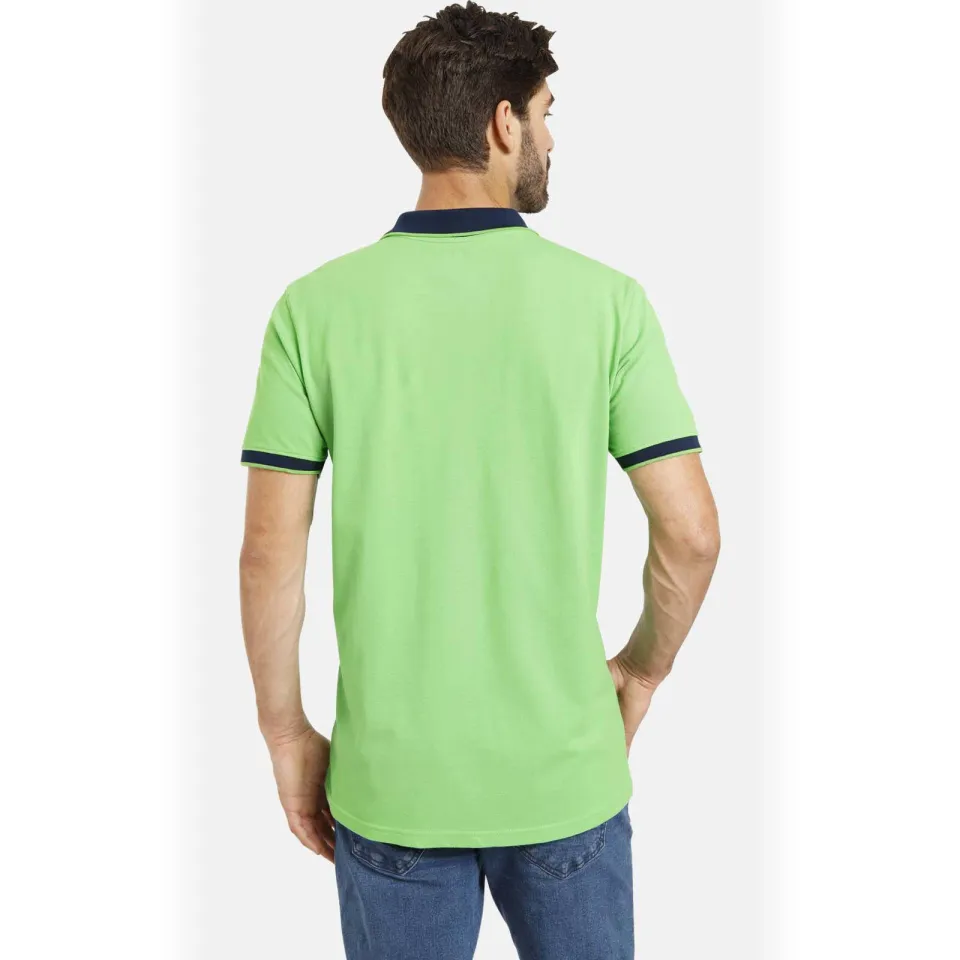Jan Vanderstorm oversized polo LAVRANS Plus Size met contrastbies groen, foto 3