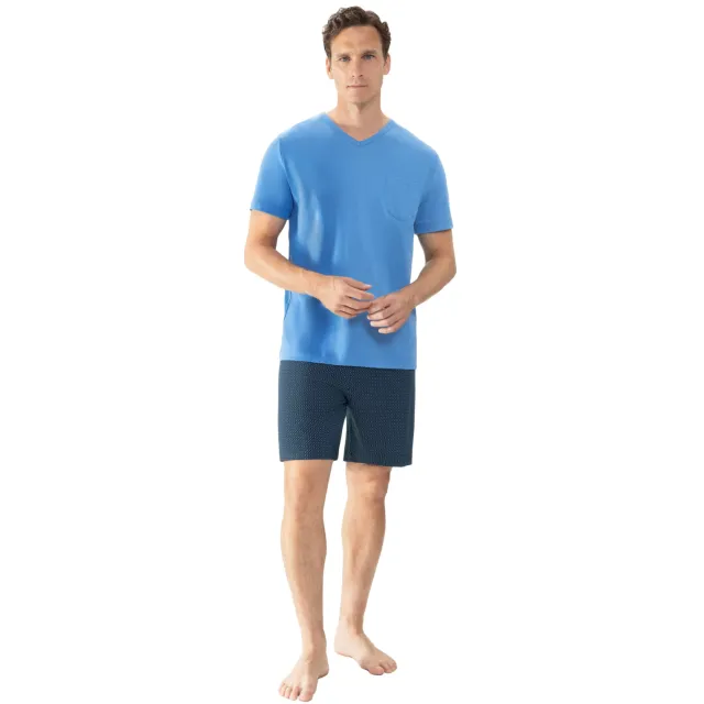 Mey Regular Fit pyjama recent blauw