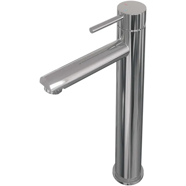 Brauer Wastafelmengkraan Brauer Chrome Edition Coldstart Opbouw Hoog Ronde Hendel Chroom