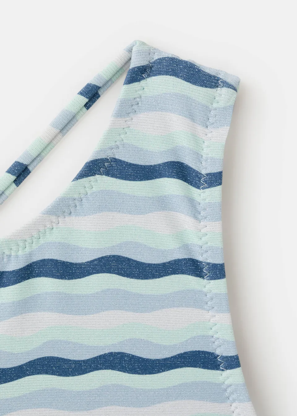Mango Kids one shoulder badpak blauw gestreept, foto 5