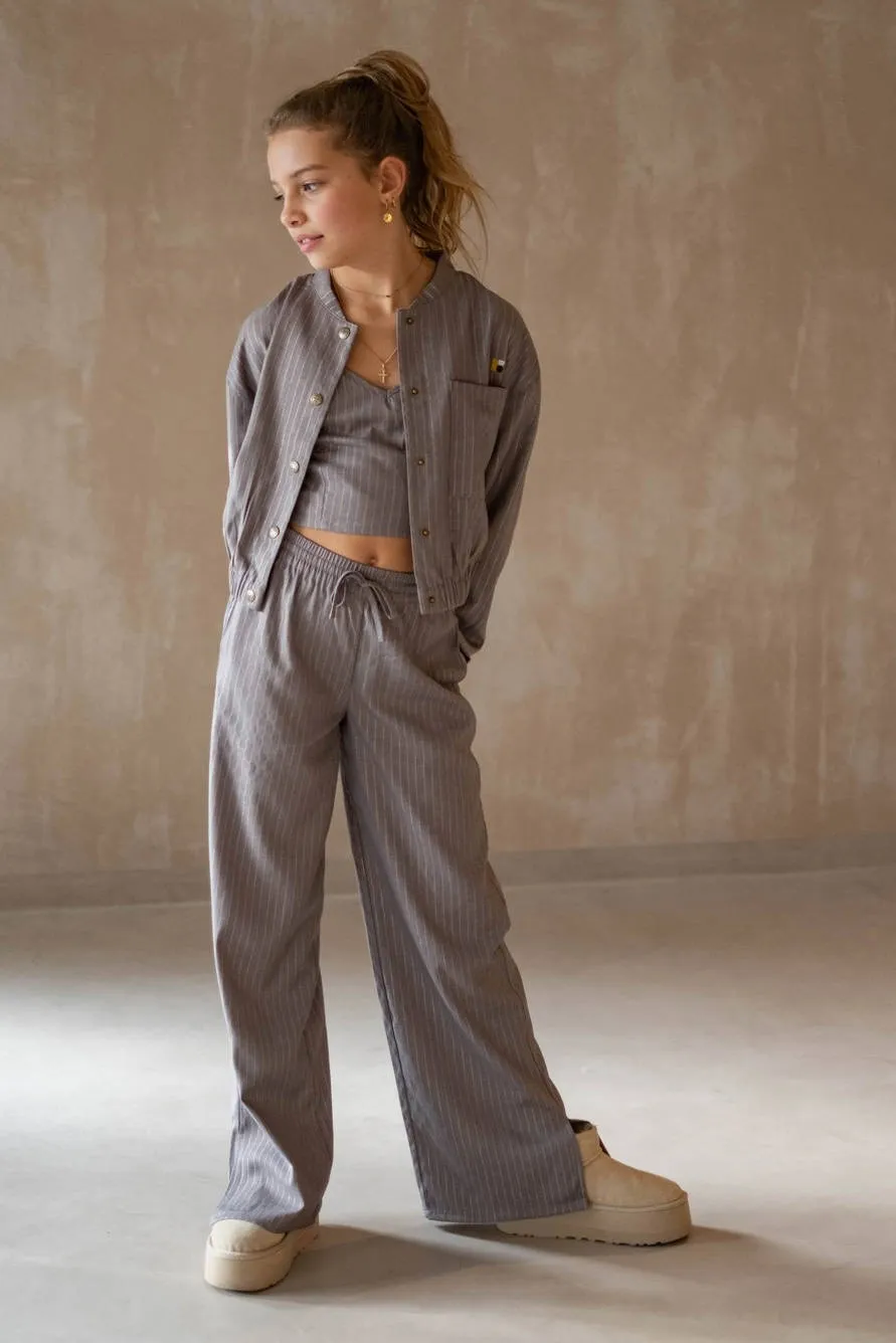Like Flo Young wide leg casual broek grijs, foto 4