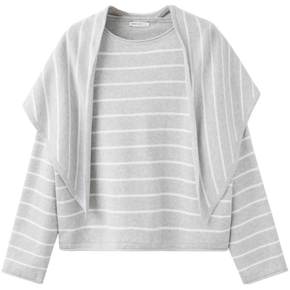 Mango gestreepte longsleeve grijs, foto 2