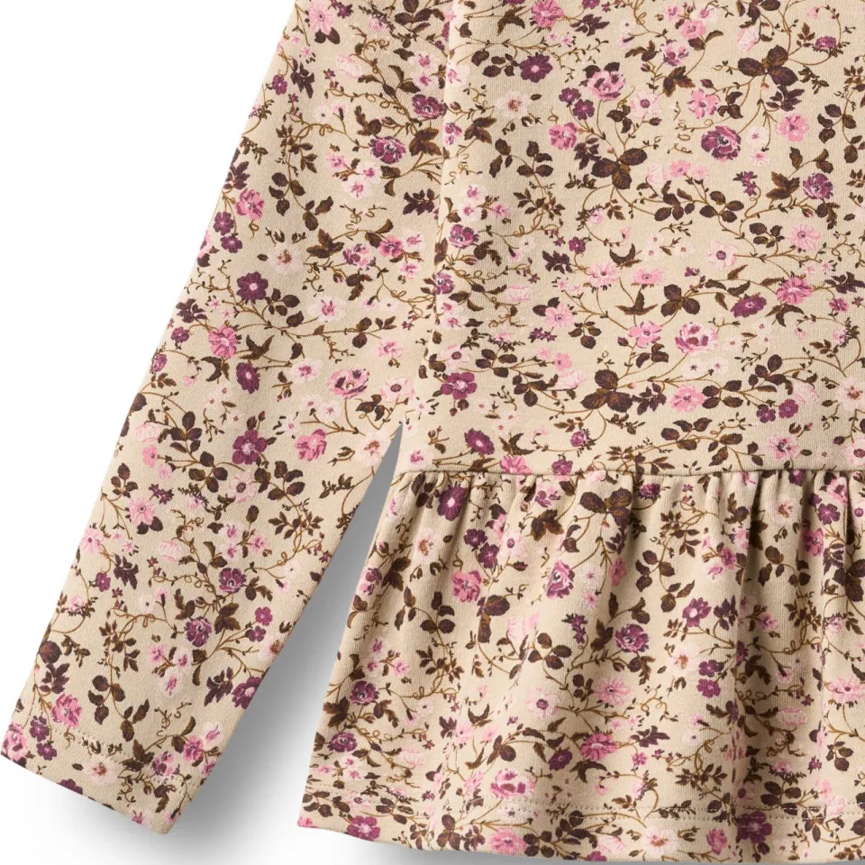 Wheat A-lijn gebloemde longsleeve met peplum beige, foto 3