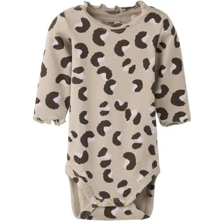 NAME IT BABY romper met panterprint - beige Meisjes Stretchkatoen Ronde hals, foto 2