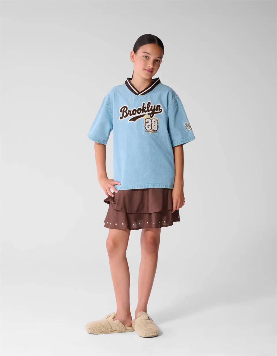 Shoeby korte rok met studs bruin