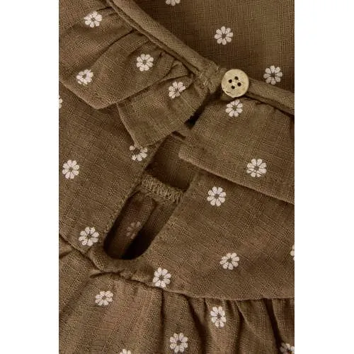Lil' Atelier Mini blousetop bruingroen, foto 4