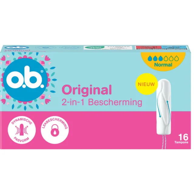 OB 2+1 gratis: o.b. Original Dynamic Fit Normal Tampons 16 stuks