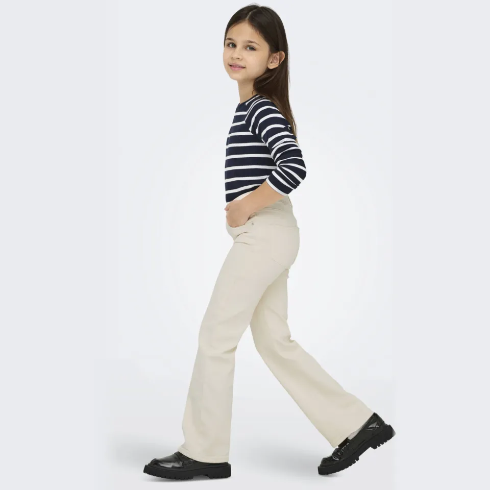 KIDS ONLY GIRL high waist wide leg jeans KOGJUICY ecru, foto 4
