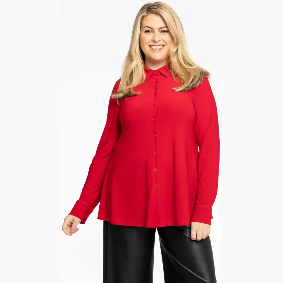 Yoek A-lijn blouse rood